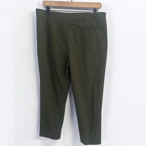 Everlane • The Italian Easy Pull On Khaki Green Go Weave Pant Sz 2 100% Wool - Picture 6 of 9